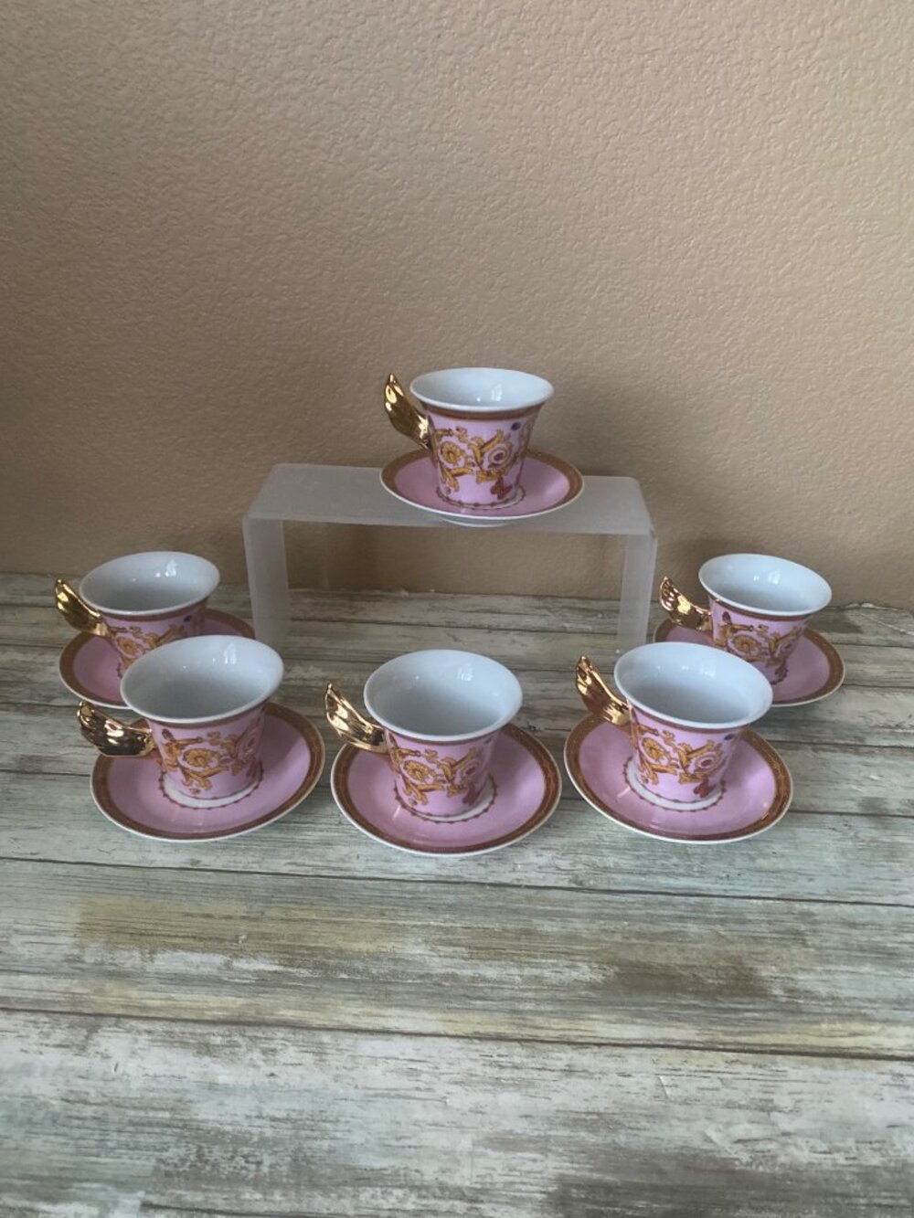 Aramco Imports Rutherford Le Jardin Italy 12Pc Espresso Cup Saucer Set w/Box Vtg - Picture 6 of 16